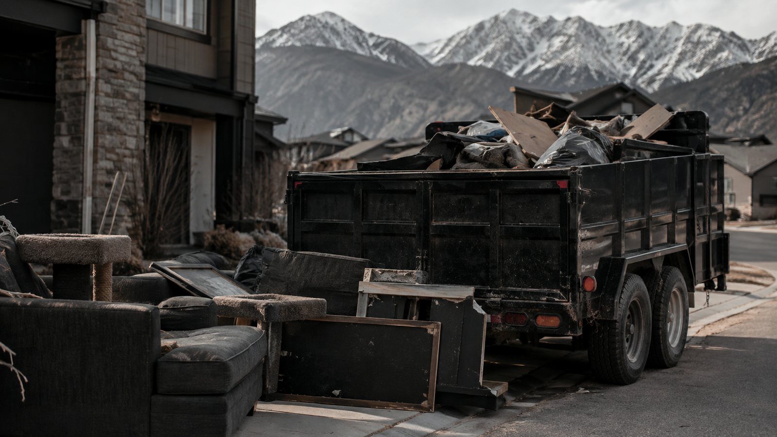 Dark architectural service system representing booked-job demand for Utah Junk Removal Lead Generation: Price the Route, Not the Form Fill